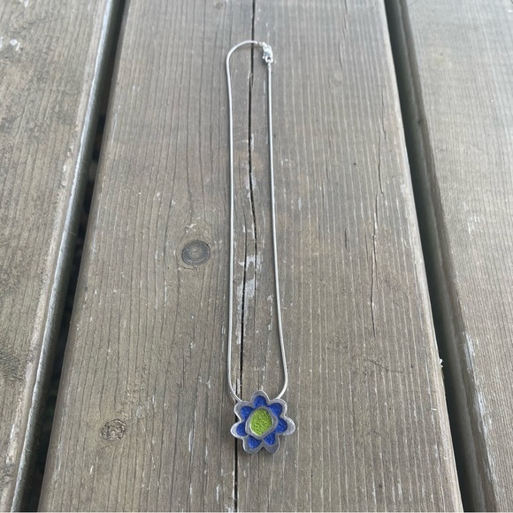 Sylvie Lupien Sterling Silver Colorful Flower Pendant 
Necklace - Picture 5 of 16